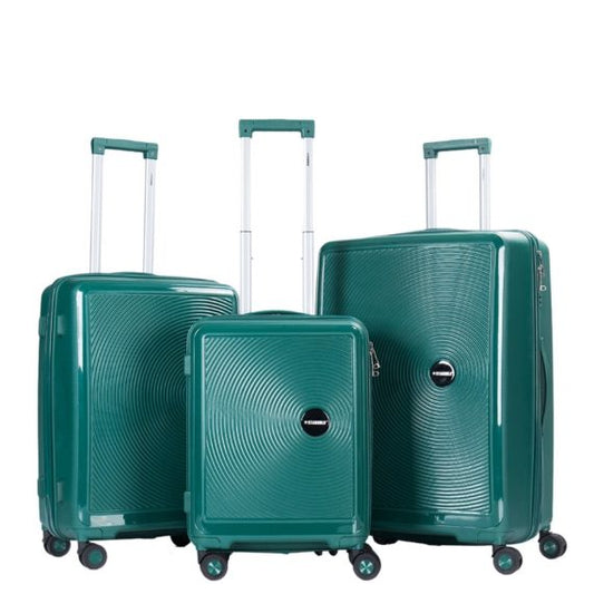 STARGOLD PP Hard Side Luggage Trolley Dark Green Set OF 3 Pieces Bag 360° Double Spinner Wheels With TSA Lock, SG-PP64