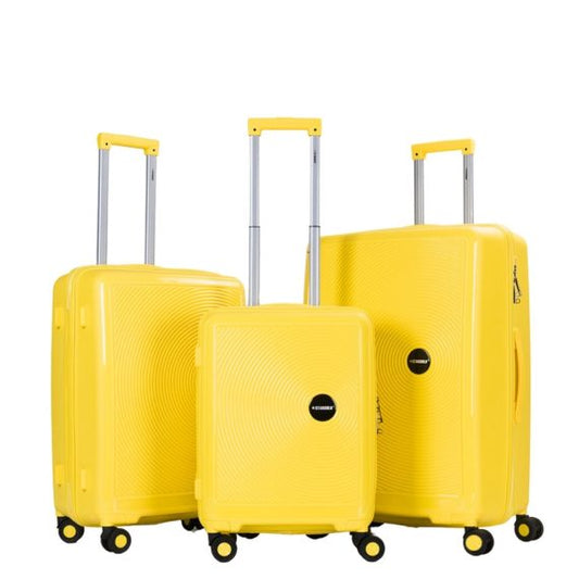 STARGOLD PP Hard Side Luggage Trolley Yellow Set OF 3 Pieces Bag 360° Double Spinner Wheels With TSA Lock, SG-PP64