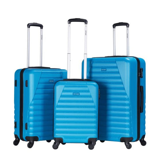 Viptour Hard Side 3 Piece Suitcase Luggage Trolley Set Of 20/24/28 Inches VT-A392 Light Blue