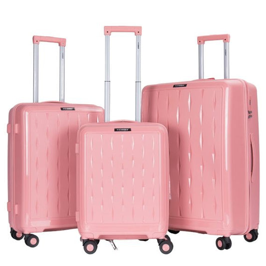 STARGOLD Luggage Trolley PP HardSide 3 PCS Set Suitcase Bag With TSA Lock 360° Rotating Wheels Travel Suitcase, SG-PP67