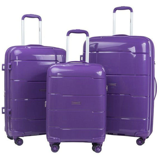 STARGOLD PP Hard Side Luggage Trolley Set OF 3 Pieces Bag 360° Double Spinner Wheels With TSA Lock, SG-PP60 Purple