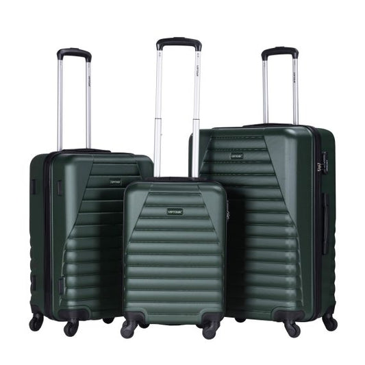 Viptour Hard Side 3 Piece Suitcase Luggage Trolley Set Of 20/24/28 Inches VT-A392 Green
