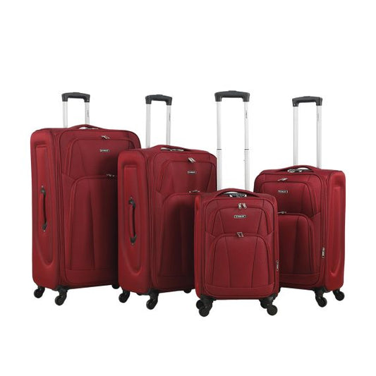 Starlife Luggage Trolley Set Of 4 PCS Polyester Fabric Suitcase With Rotational Wheels SL-TR2 Red