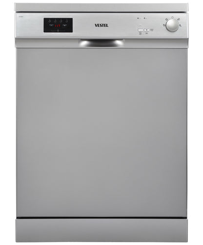 Vestel 12 Plate Dishwasher, 4 PGM Silver D141S