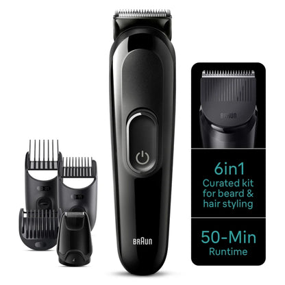 Braun 6-in-1 Style Kit 3 MGK3410 beard, hair. With 50min runtime, black 4210201446613