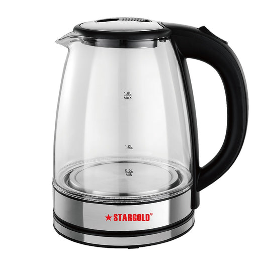 STARGOLD High Quality 1.8 Liter Glass Body Electric Kettle With LED Glow Indicator SG-1451