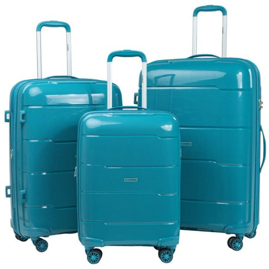 STARGOLD PP Hard Side Luggage Trolley Set OF 3 Pieces Bag 360° Double Spinner Wheels With TSA Lock, SG-PP60 Petrol Blue