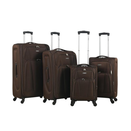 STARLIFE Luggage Trolley Set Of 4 PCS Polyester Fabric Suitcase With Rotational Wheels, SL-TR2 Coffee