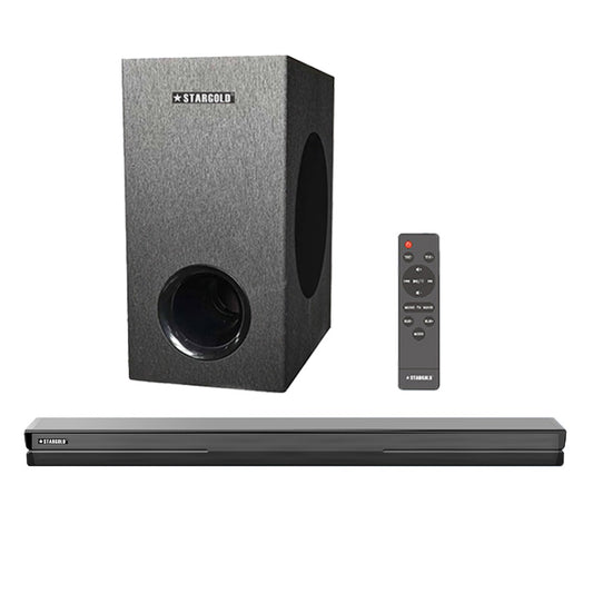 STARGOLD Home Theater Speakers System Multimedia 2.1 Channel Speaker 70W Remote Control Via BT, USB, SD/MMC, SG-G2023 BLACK