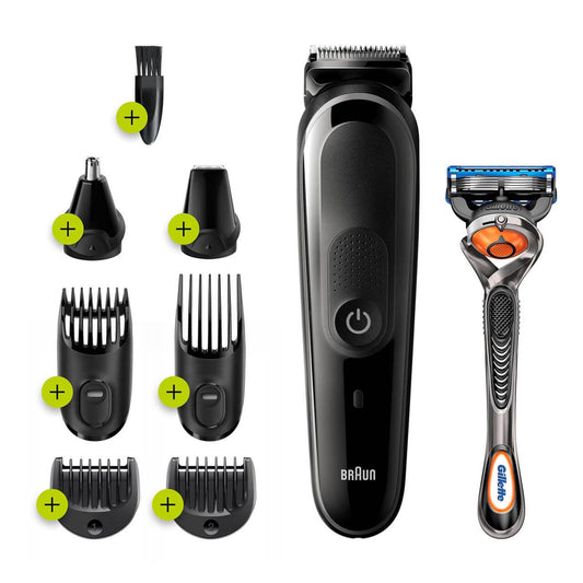 Braun MGK5260 All-in-One trimmer 5 for Face, Hair, and Body, Black/Grey 8-in-1 Body Groomer Kit 4210201283270