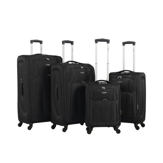 STARLIFE Luggage Trolley Set Of 4 PCS Polyester Fabric Suitcase With Rotational Wheels, SL-TR2 Black