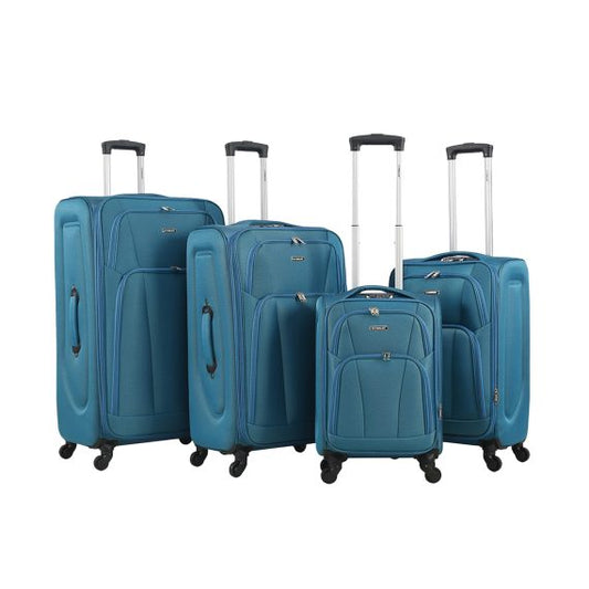 STARLIFE Luggage Trolley Set Of 4 PCS Polyester Fabric Suitcase With Rotational Wheels, SL-TR2 Turquoise