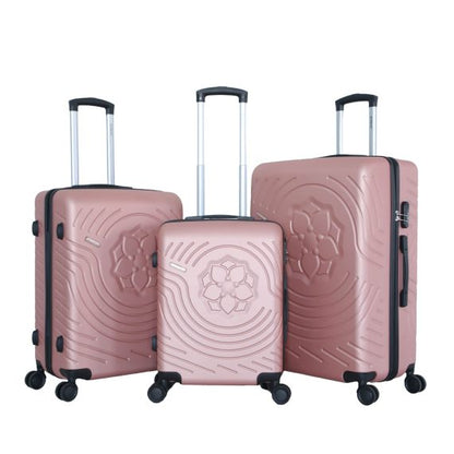 Starlife Luggage Bag 3PCS Set 20Inch 24Inch 28Inch ABS Hard Side Travel Suitcase Rose Gold SL-TR27-RG