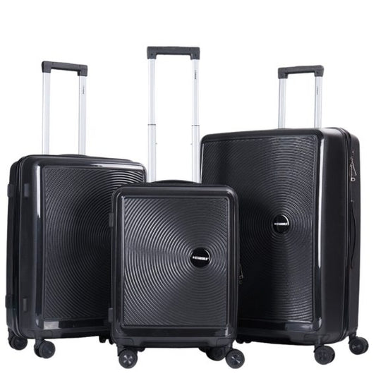 STARGOLD PP Hard Side Luggage Trolley Black Set OF 3 Pieces Bag 360° Double Spinner Wheels With TSA Lock, SG-PP64