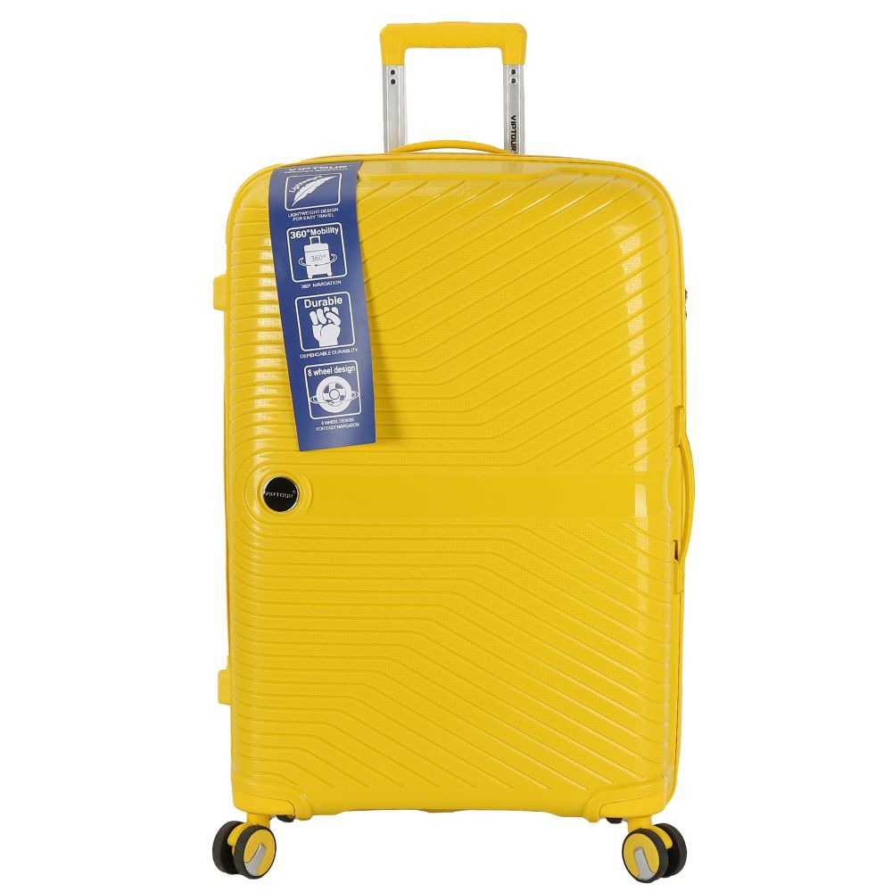 Viptour Hard Side Luggage Trolley Set OF 3 Pieces Bag 360 degree VT-PP405 Yellow