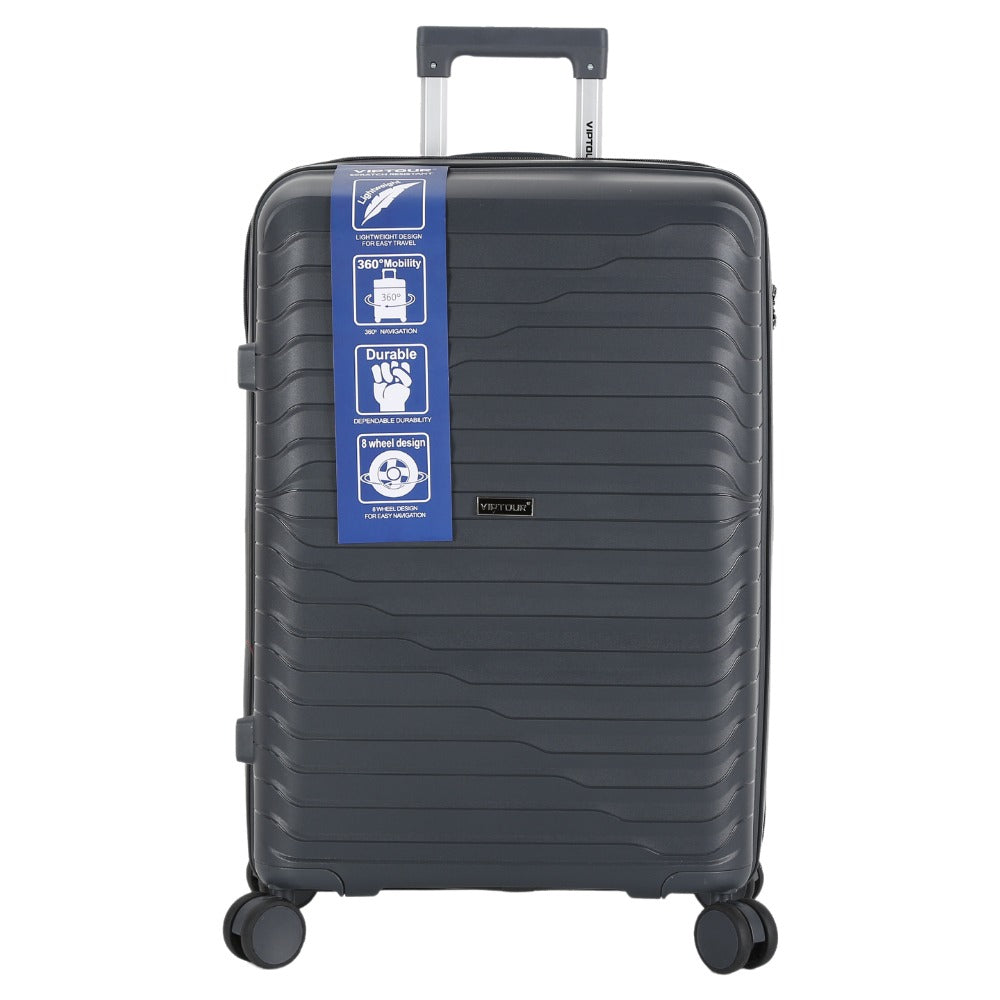 Viptour PP Hard Side Luggage Trolley 3 Pieces Set VT-PP408 Dark Grey