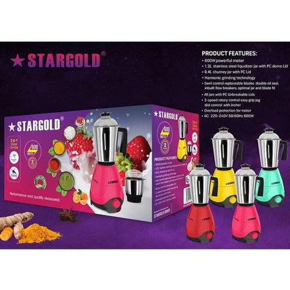 Stargold Mixer Grinder With Stainless Steel Jar SG-1312