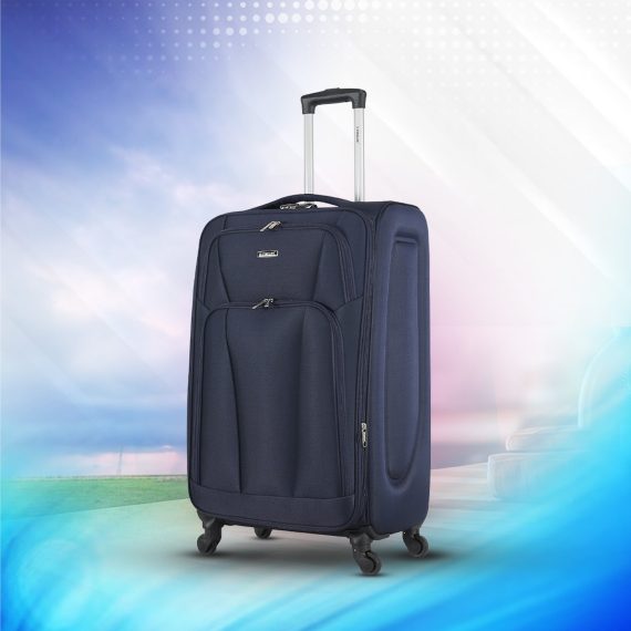 STARLIFE Luggage Trolley Set Of 4 PCS Polyester Fabric Suitcase With Rotational Wheels, SL-TR2 Blue