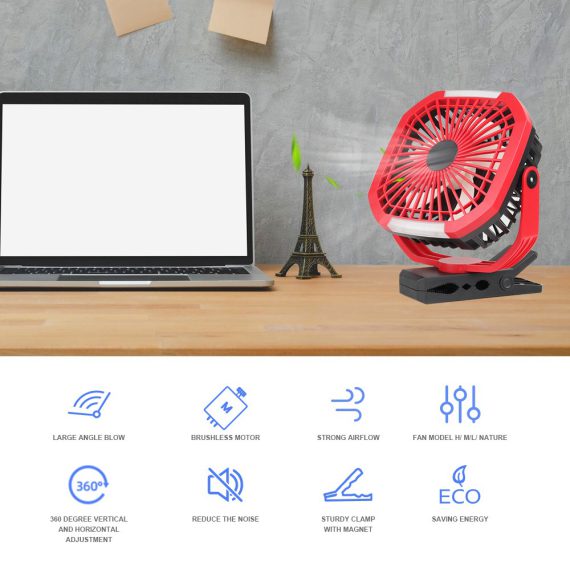 Stargold Blue 360° Rotation Quiet Personal USB Office Desk Fan SG-4039