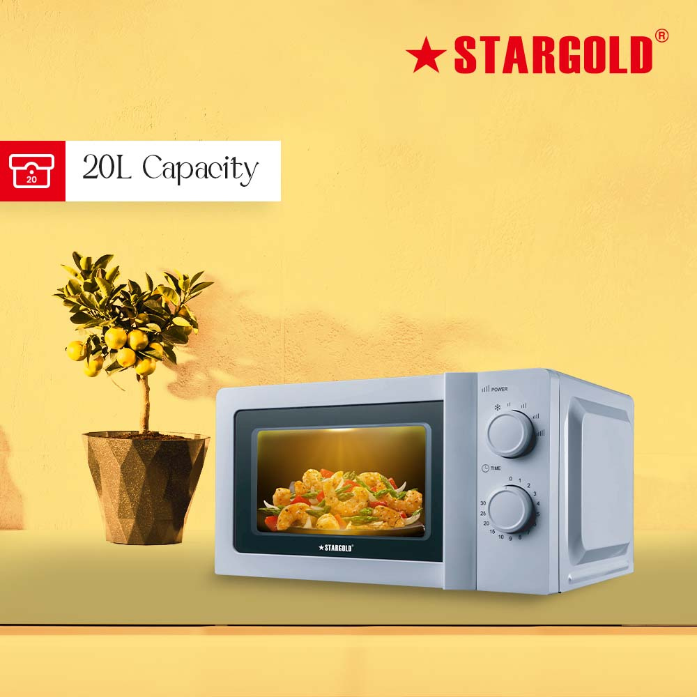 STARGOLD Microwave Oven 20L Capacity With 30-Minute Cooking Timer And 6-Stage Heat 700W Home Appliance, SG-2241MC