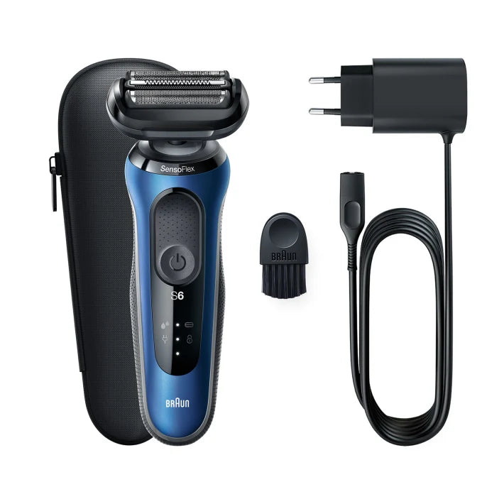 Braun Series 6 61-B1000s Wet & Dry Shaver with travel case, blue 4210201254201