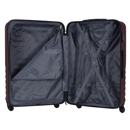 Viptour Hard Side 3 Piece Suitcase Luggage Trolley Set Of 20/24/28 Inches VT-A392 Burgundy