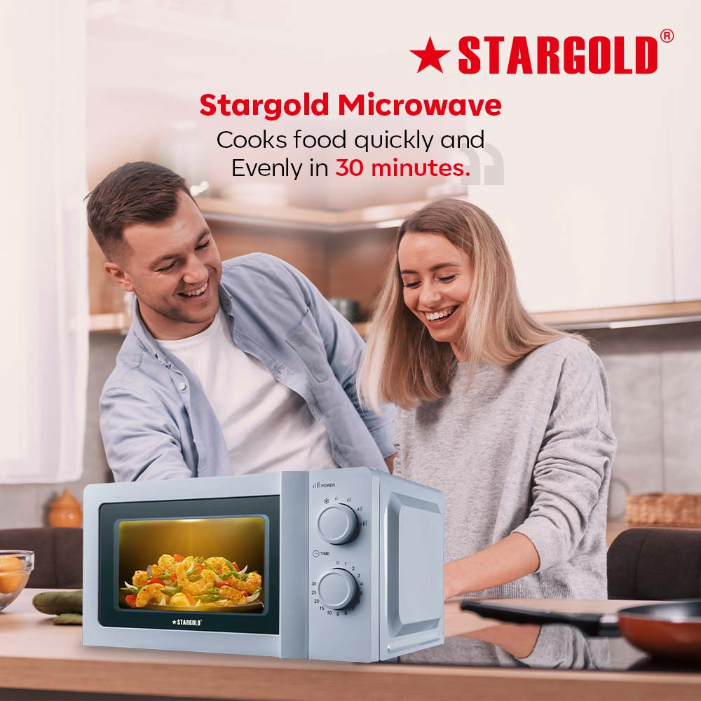 STARGOLD Microwave Oven 20L Capacity With 30-Minute Cooking Timer And 6-Stage Heat 700W Home Appliance, SG-2241MC