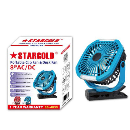 Stargold Blue 360° Rotation Quiet Personal USB Office Desk Fan SG-4039