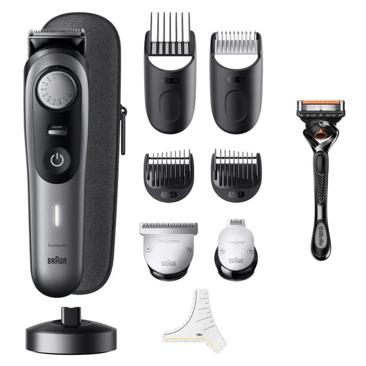 Braun Pro Beard Trimmer 9 BT9420 With ProBlade, ProWheel, Lock, 10 barbering tools, 180min runtime, Grey  4210201448433